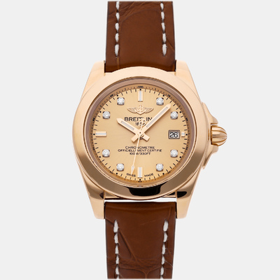 Luxury Breitling Champagne Watch - Model H7133012/H550 18k Rose Gold 978352 (arb8447)