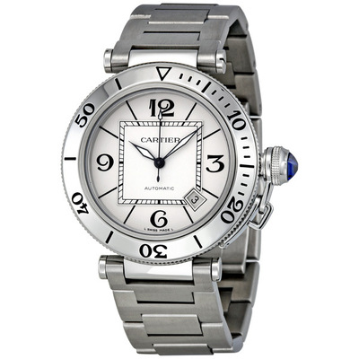 Pre-owned Cartier Pasha Seatimer w31080m7 Mens Watch (blue, arb6807)