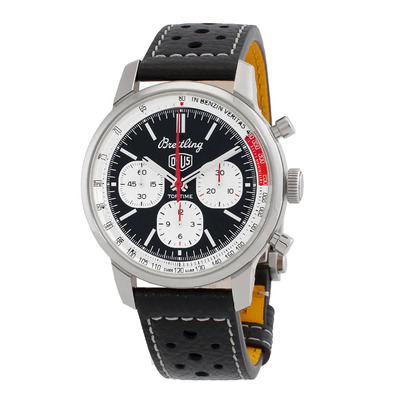 breitling top time b01 deus chronograph automatic black dial mens watch ab01765a1b1x1 (black, arb1577)