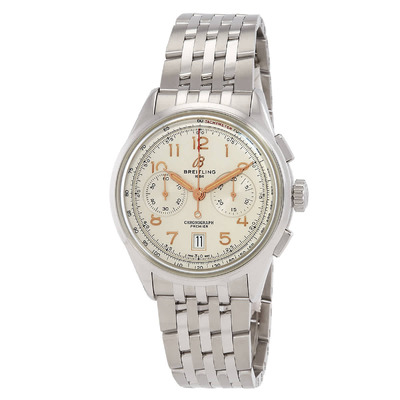 Breitling Premier B01 Chronograph 42 - Silver-tone Stainless Steel, Quartz Movement Mens Watch ab0145211g1a1 (arb1083)