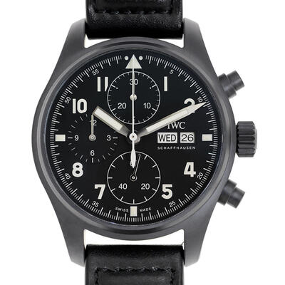 IWC Pilot Chronograph Tribute To 3705 Automatic Black Dial Mens Watch IW387905 (black, arb3316)