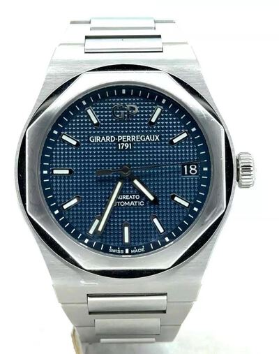 Pre-owned Girard-Perregaux Laureato Blue Dial Men's Watch 81010-11-431-11A (blue, arb14327)