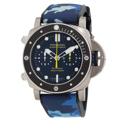 Panerai Submersible Chronograph Automatic Blue Dial Mens Watch PAM01291 (black, arb3960)