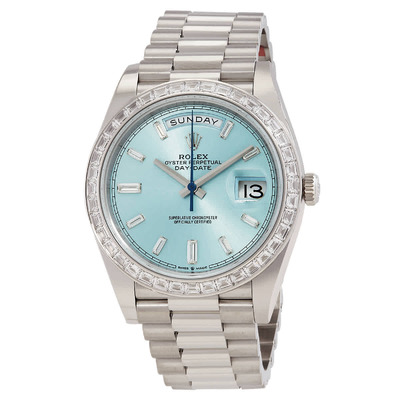 Rolex Day-Date 40 Diamond Mens Watch White Platinum Case, IBLDP 228396IBLDP (blue, arb6632)