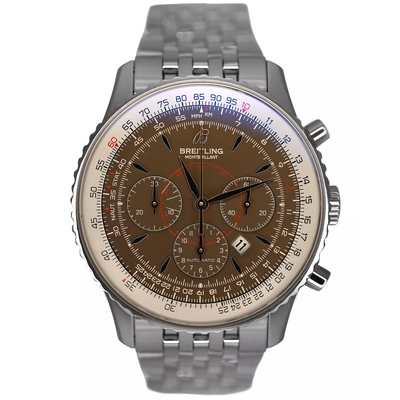 Pre-owned Breitling Montbrillant Chronograph Automatic Brown Dial Unisex Watch A41370 (brown, arb6453)
