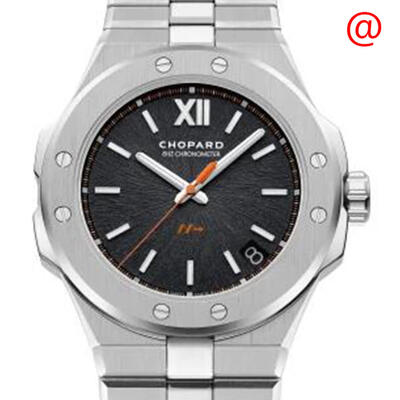 Chopard Alpine Eagle Automatic Mens Watch - Black Dial with Grey Titanium Case and Bracelet (Ref 298600-3020) (black, arb2405)