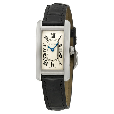 Pre-Owned Cartier Tank Americaine W2601956 - Silver Grained Dial (blue, arb21523)