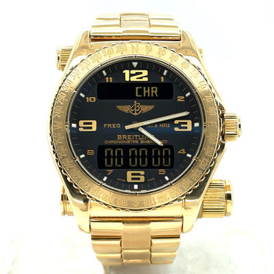 Pre-owned Breitling Emergency K76321 Mens Watch Black Dial Analog-Digital GMT Alarm Chronometer (black, arb6456)