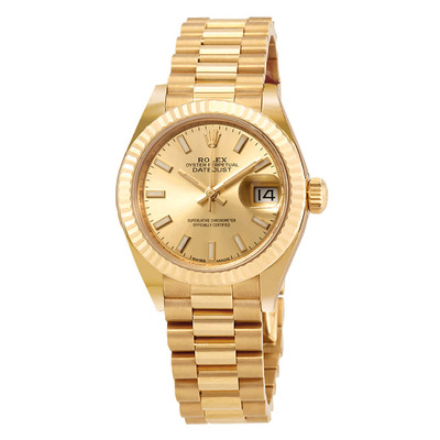 Rolex Oyster Perpetual Datejust Model 279178csp - Yellow Gold President Bracelet (beige, arb6715)
