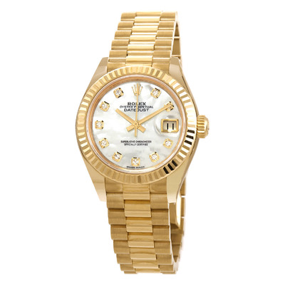 Rolex Lady Datejust Automatic Chronometer Diamond White Mother of Pearl Dial Ladies Watch 279178 MDP, Article: m279178-0025 (arb6718)