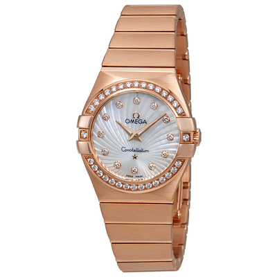 Pre-owned Omega Constellation Diamond Mother of Pearl Dial Ladies Watch 12355276055 123.55.27.60.55.001 (arb3405)
