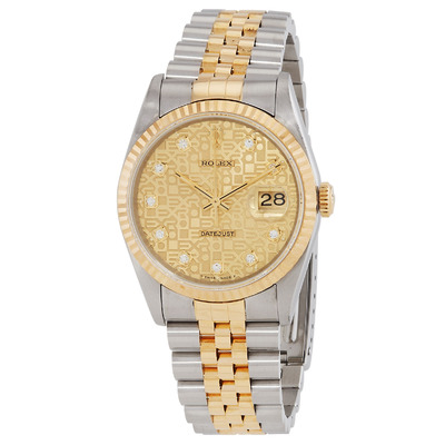 Pre-owned Rolex Datejust 16233 Champagne Dial Mens Automatic Watch 16233 CJD (beige, arb25323)