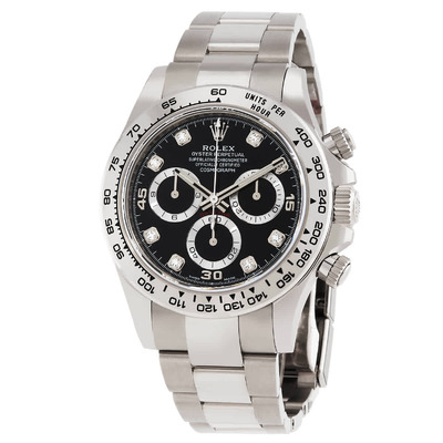 Rolex Chronograph Automatic Mens Watch 116509-0055, Diamond Black Dial (black, arb5704)