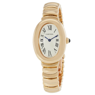 Cartier Baignoire Small 18kt Yellow Gold Quartz Silver Dial Ladies Watch WGBA0013 (arb2254)