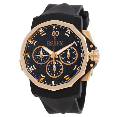 Pre-owned Corum Admiral Cup Regatta Chronograph Black Dial Mens Watch - 986.694.55/0371 cg12 (black, arb5521)