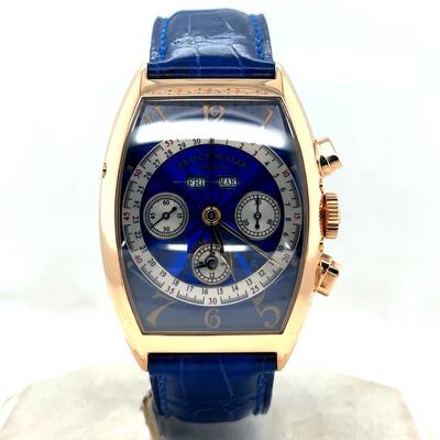 Pre-owned Franck Muller Master Calendar Magnum Chronograph Blue Dial Mens Watch 6850 CC MC (blue, arb6845)