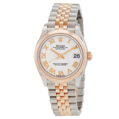 Rolex Datejust 31 White Dial Automatic Steel and 18kt Everose Gold Jubilee Watch Ref. 278241WRJ M278241-0002 (arb7787)