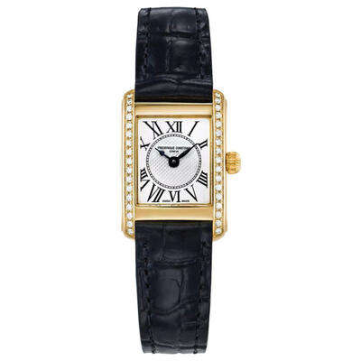 Frederique Constant Classics Carree Quartz Diamond White Dial Ladies Watch FC-200MCD15 (black, arb2123)