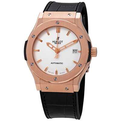 Pre-owned Hublot Classic Fusion Opalin Dial 18K Rose Gold Mens Watch, Model: 511.PX.2610.LR (black, arb7204)