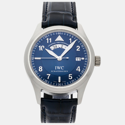 IWC Blue Platinum Pilot's IW3251-09 Automatic Men's Wristwatch 1039248 (blue, arb19953)