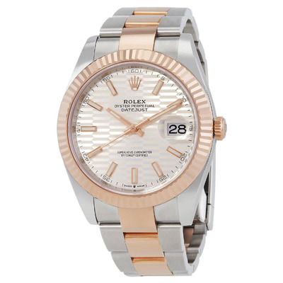 Rolex Datejust 41 Silver, Fluted Motif Dial Automatic Mens Watch - M126331-0017 (arb3657)