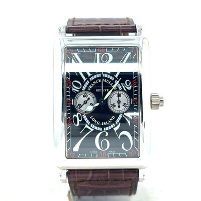 Pre-Owned Franck Muller Long Island Chronograph Hand Wind Black Dial Mens Watch 1100 mp (black, arb6846)