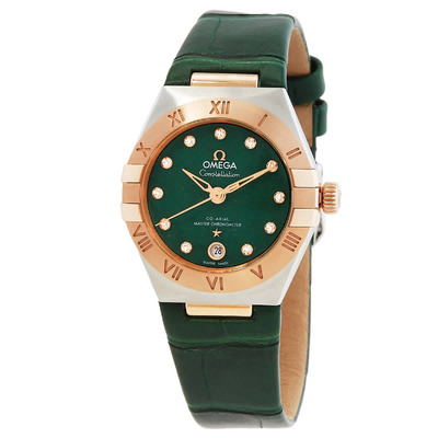 Omega Constellation Automatic Chronometer Diamond Green Dial Ladies Watch Reference: 131.23.29.20.99.001 (arb4049)