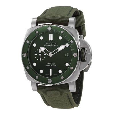 Panerai Submersible QuarantaQuattro eSteel Automatic Mens Watch PAM01287 (green, arb3957)