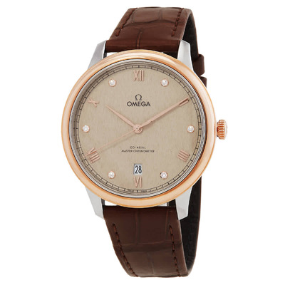 Omega De Ville Mens Watch 434.23.40.20.59.001 Automatic Chronometer Diamond (brown, arb3243)