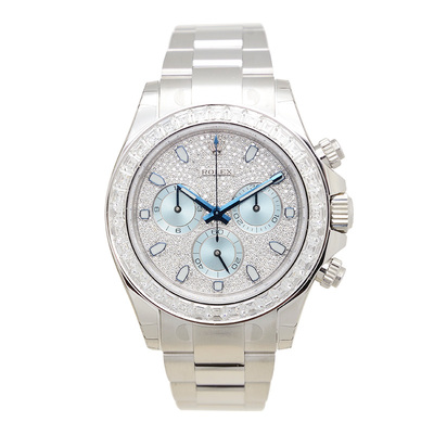 Rolex Cosmograph Daytona Men's Watch 116576TBR with Diamond Pave Dial and Platinum Case (arb7433)
