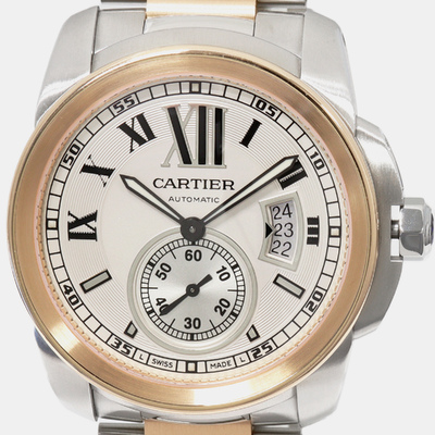 Cartier Calibre de Cartier W7100036 Silver Stainless Steel Automatic Men's Watch 42 mm 1039076 (arb8571)