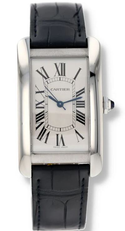 Pre-owned Cartier Tank Americaine Automatic Silver Dial Mens Watch WSTA0045 (blue, arb6818)