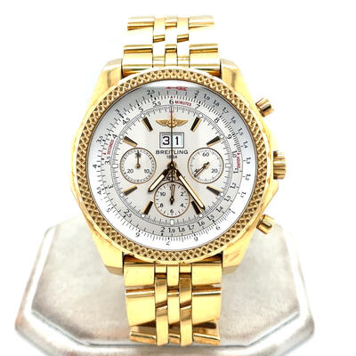 Pre-owned Breitling Bentley Chronograph Automatic Chronometer Silver Dial Mens Watch K4436212/G574 (arb6473)