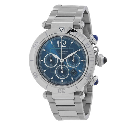 Cartier Pasha Chronograph Automatic Mens Watch - Blue Dial 41mm (WSPA0039) (blue, arb2286)