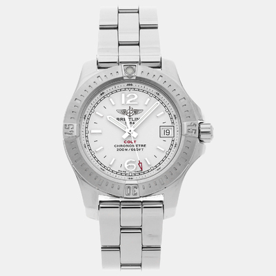 Breitling Silver Stainless Steel Colt A77388112G1A1 Men's Wristwatch 33mm Quartz 1061350 (arb8594)