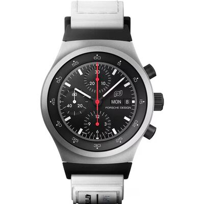Porsche Design Chronograph 1 Automatic Mens Watch WAP0710110P0GP - Grey Titanium Case, Black Dial (black, arb8121)