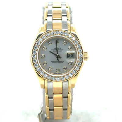Pre-owned Rolex Datejust Pearlmaster Automatic Diamond Ladies Watch 69298 MDPM (arb5325)