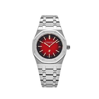 Audemars Piguet Ref 16202XT OO Royal Oak Automatic Mens Watch Red Dial 16202XT.OO.1240XT.01 (arb533)