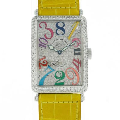 Franck Muller Long Island Automatic Diamond Ladies Watch 1200 CH D CD COL DR OG YLW (blue, arb1378)