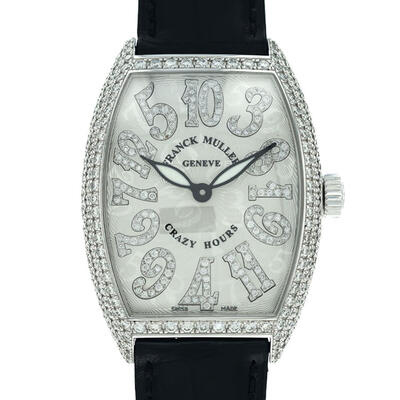 Franck Muller Cintree Curvex Crazy Hours Mens Automatic White Dial Watch 7880 CH NBR D6 CD (black, arb1393)