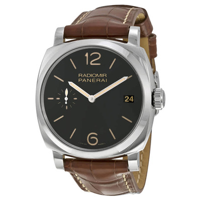 Panerai Radiomir 1940 Mens Black Dial Brown Leather Strap Watch PAM00514 (black, arb6296)