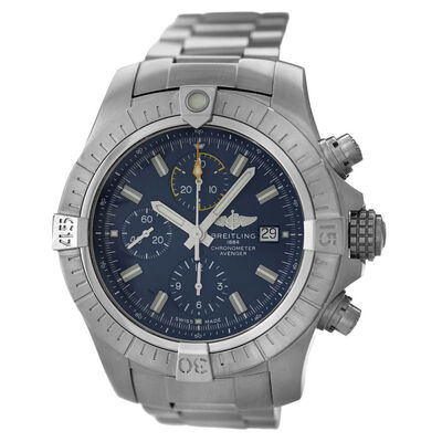 Pre-Owned Breitling Avenger Chronograph Automatic Chronometer Blue Dial Mens Watch A13317 (blue, arb7140)