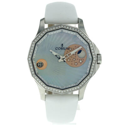 Corum AdmiralS Cup Legend Mystery Moon Automatic Diamond Blue Dial Ladies Watch A384/0316 A384/03116 (blue, arb900)