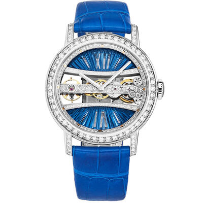 Corum Golden Bridge Round 39 Hand Wind Diamond Mens Watch B113/03278 (blue, arb915)