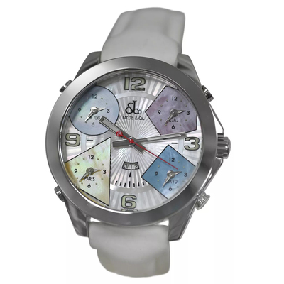 Pre-owned Jacob & Co Five Time Zones Quartz Unisex Watch Model 1550 (arb13446)