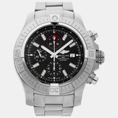 Breitling Super Avenger Stainless Steel Black A13375101 1071570 (black, arb8616)
