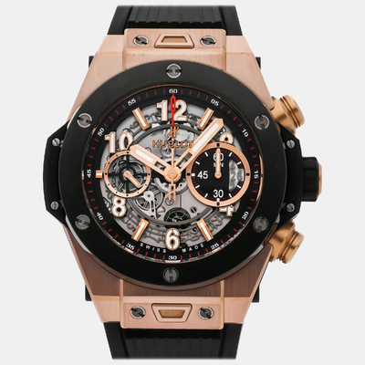 Ref. 1071569 Hublot Skeleton Big Bang Unico 411.OM.1180.RX Automatic Men's Wristwatch (arb8617)