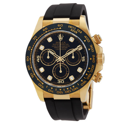 Rolex Cosmograph Daytona Chronograph Automatic Diamond Black Dial Watch 116518BKDR (black, arb7420)
