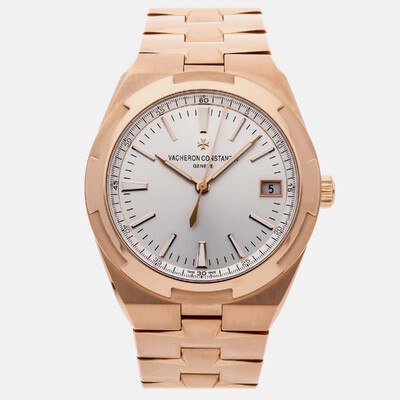 Vacheron Constantin Silver 18k Rose Gold Overseas 4500V/000R-B127 Automatic Men's Wristwatch Reference: 1075914 (arb9146)