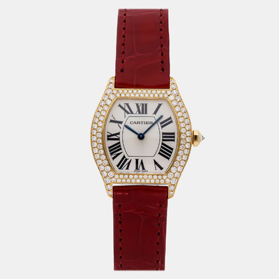 Cartier Silver 18k Yellow Gold Tortue WA504831 Manual Winding Women's Watch - Article No. 1075916 (arb8640)